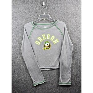 Oregon Ducks Box Seat Clothing Co Womens Long Sleeve Crop Top S